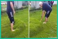 Man pops giant lawn bubble in his backyard and the footage immediately goes viral